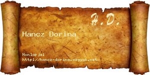 Hancz Dorina névjegykártya